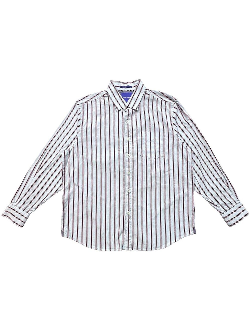 Tommy Bahama Men’s XLT Long Sleeve Button Up Shirt White Striped 100% Cotton